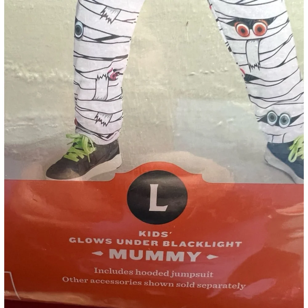 New Hyde And Eek Kids Blacklight Mummy Large L 10-12 Halloween Costume